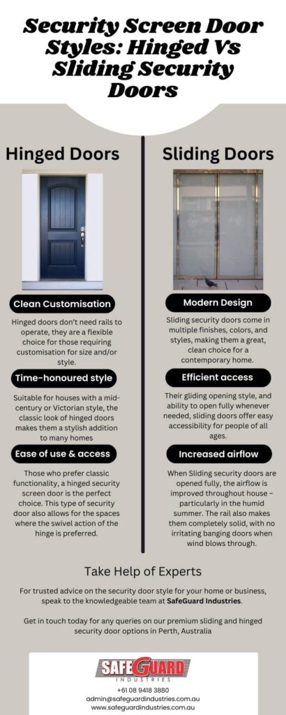 Security Screen Door Styles Hinged Vs Sliding Security Doors